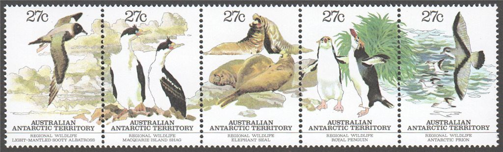 Australian Antarctic Territory Scott L55a MNH Strip (A2-1) - Click Image to Close